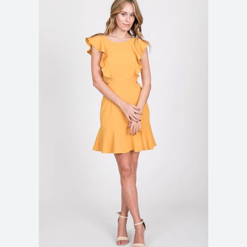 Hello Molly Ruffled Hem Pinafore Dress